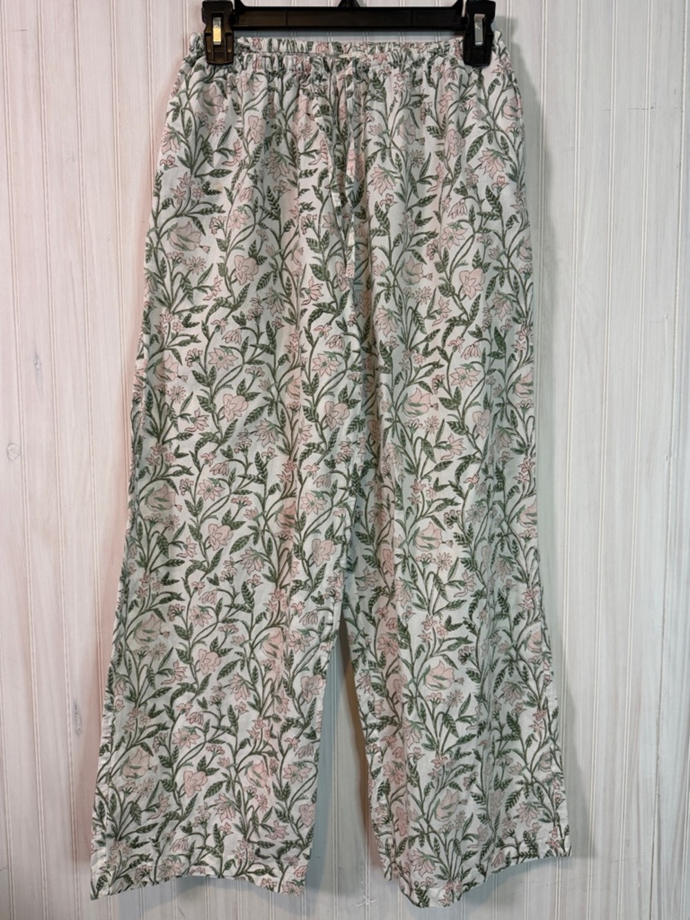 DILLI GREY ORGANIC COTTON FLORAL PAJAMA PANTS S/m